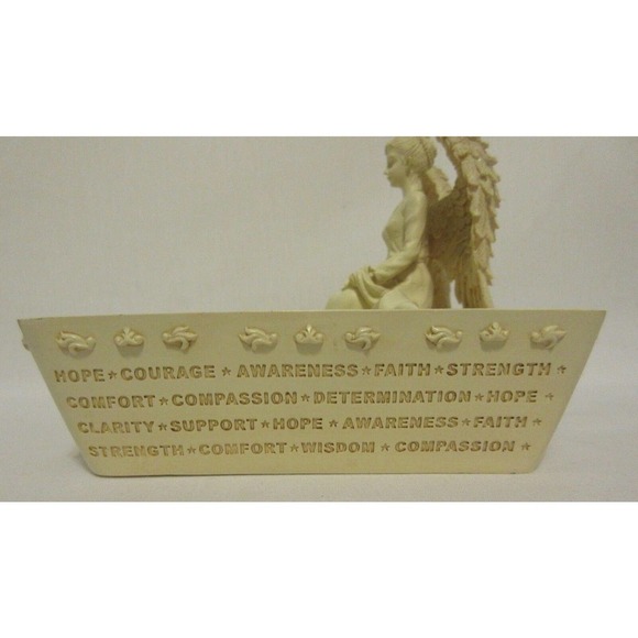 Angel Of Hope Desk Table Top Accessory Pencil Notepad Holder Office Heavy Resin - Picture 5 of 9